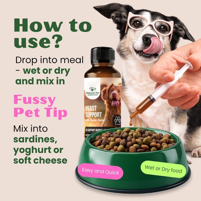 Natural Pet Supplements Yeast Support Bacon Flavour Liquid 100ml