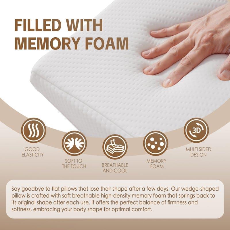 Clevinger Memory Foam Bed Wedge Back Support Pillow 1pc