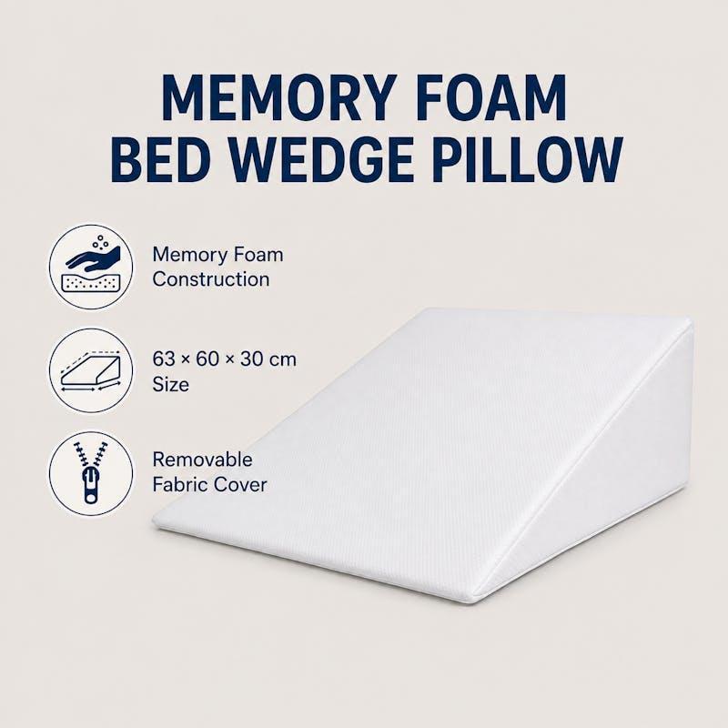Clevinger Memory Foam Bed Wedge Back Support Pillow 1pc