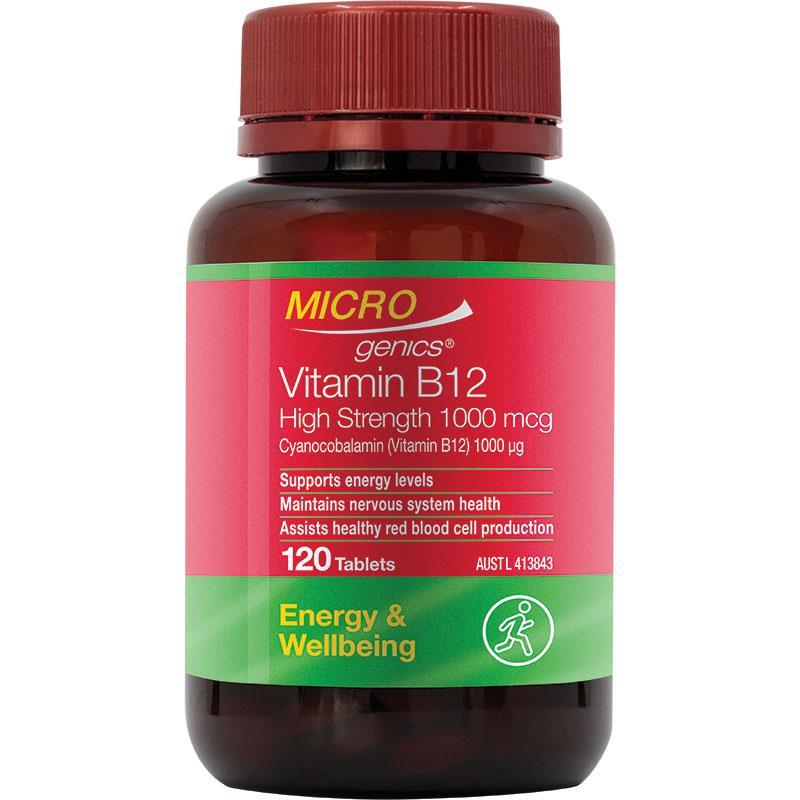 Buy Microgenics Vitamin B12 High Strength 1000mcg 120 Tablets online at  Chemist Warehouse
