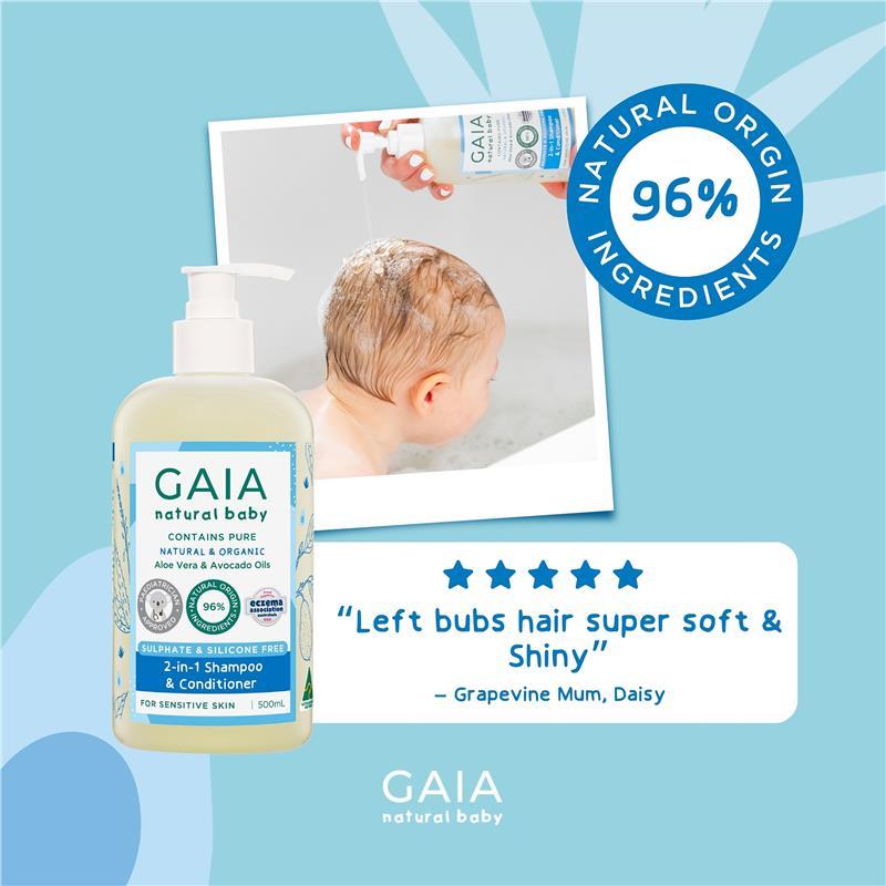 Gaia Natural Baby 2 in 1 Shampoo and Conditioner 500ml
