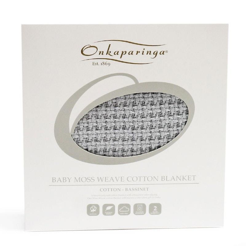 Onkaparinga Baby Moss Weave 80x120cm Cotton Blanket Bassinet - Silver 1pc