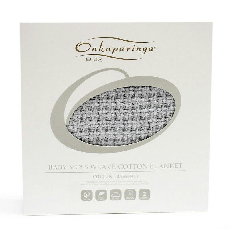 Onkaparinga Baby Moss Weave 80x120cm Cotton Blanket Bassinet - Silver 1pc