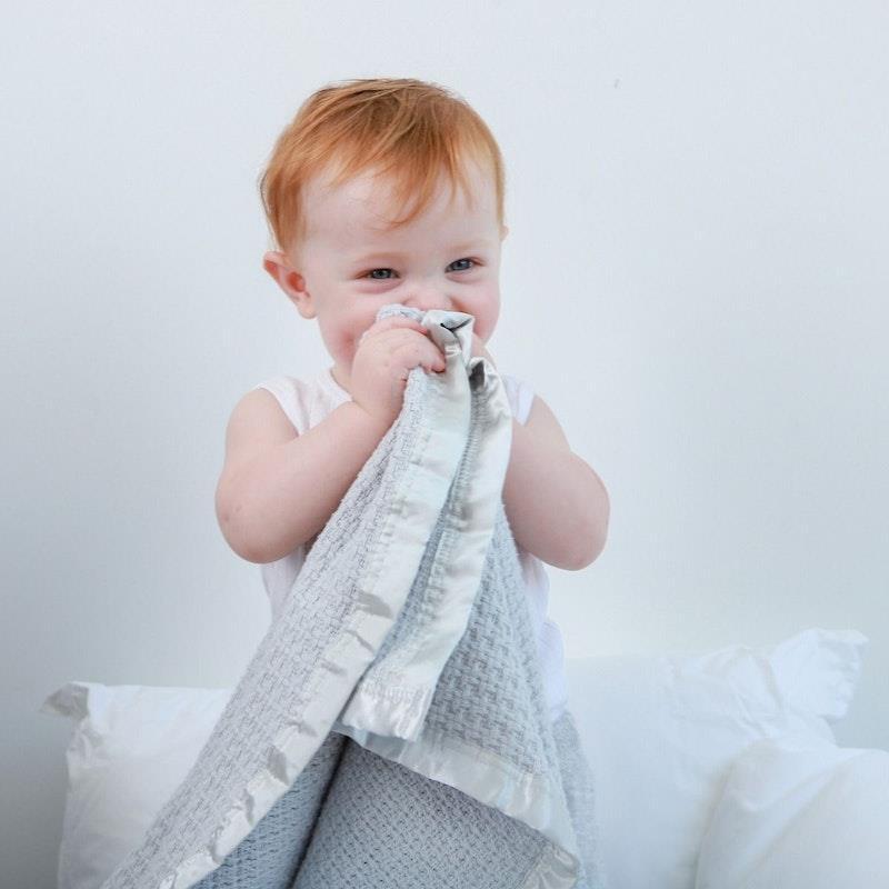 Onkaparinga Baby Moss Weave 80x120cm Cotton Blanket Bassinet - Silver 1pc