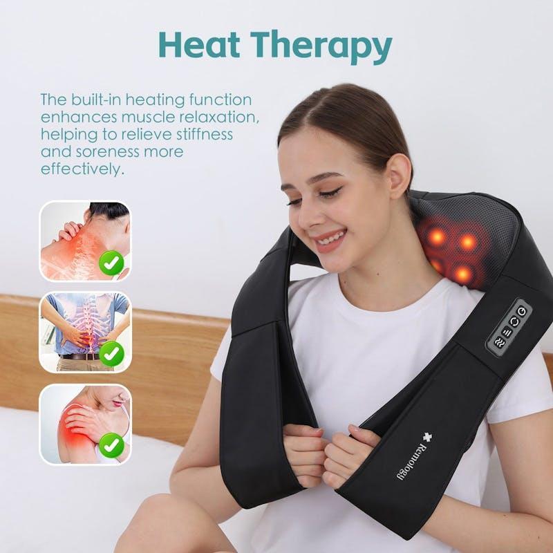 Remology 4D Vibration Massage Cushion with Heat Function Neck Back Shoulder Massager 1pc