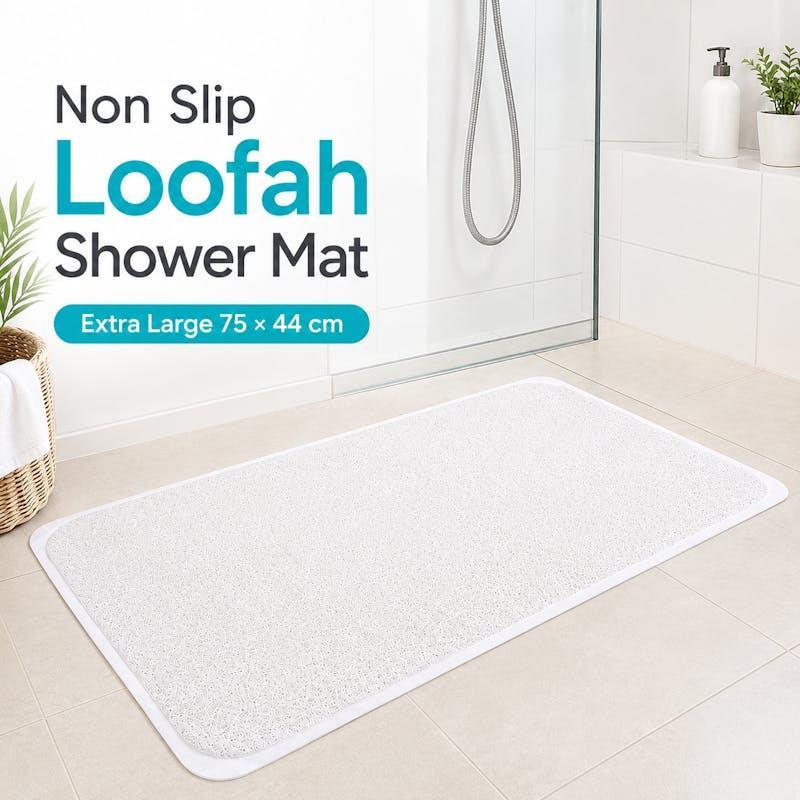 Living Today Non Slip Loofah Shower Mat with Suction Cups Large Bath Mat 1pc