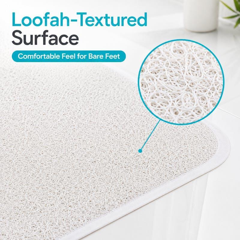 Living Today Non Slip Loofah Shower Mat with Suction Cups Large Bath Mat 1pc