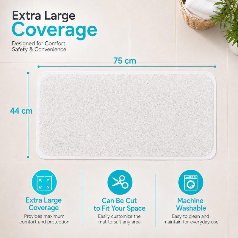 Living Today Non Slip Loofah Shower Mat with Suction Cups Large Bath Mat 1pc