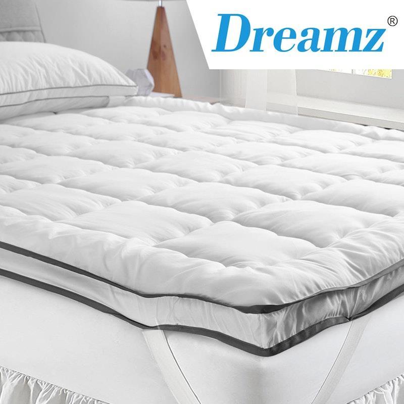 DreamZ Bedding Luxury Pillowtop Mattress Topper Mat Pad Protector Cover Double Size