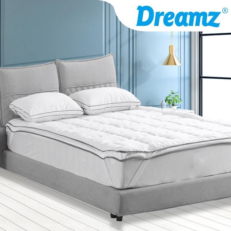 DreamZ Bedding Luxury Pillowtop Mattress Topper Mat Pad Protector Cover Double Size