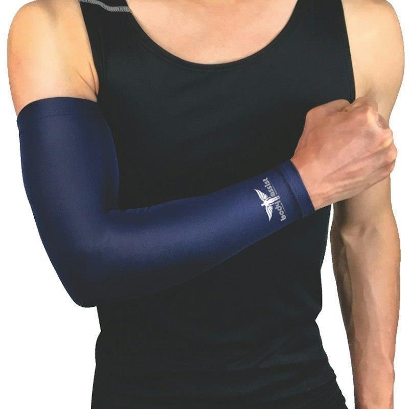 BodyAssist Compression Arm Sleeve Navy Blue XLG (2 PACK) Bundle