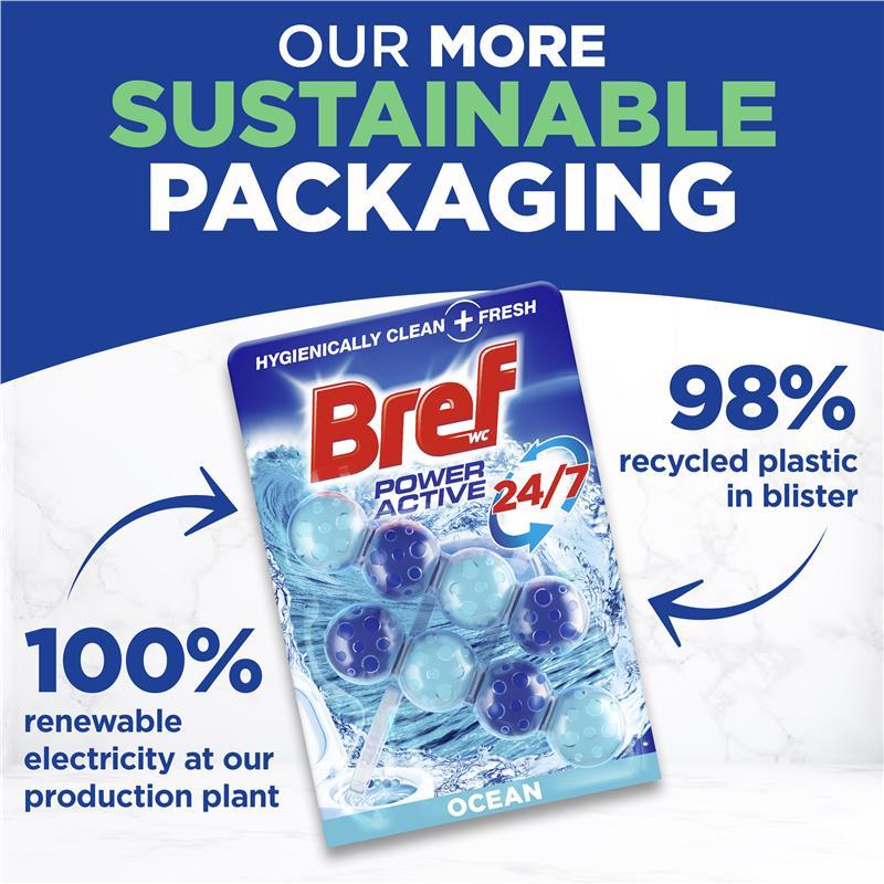 Bref Power Active Toilet Cleaner Ocean Breeze Twin Pack 100g