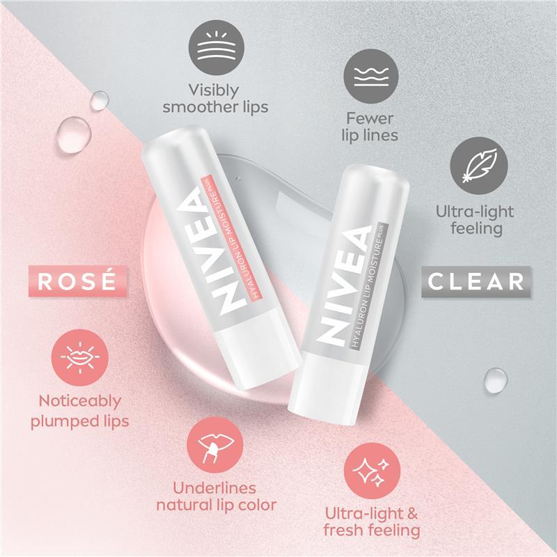 NIVEA Hyaluron Lip Moisture Balm Sheer Rose 5.2g
