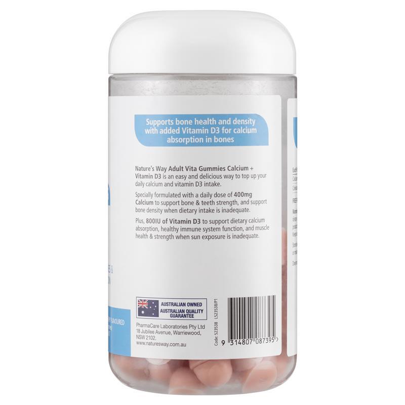 Nature's Way Adult Vita Gummies Calcium + D 130 Gummies Exclusive Size