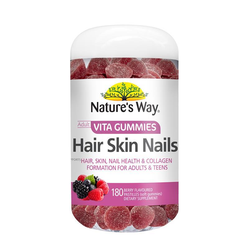 Nature's Way Adult Vita Gummies Hair Skin Nails 180 Gummies Exclusive Size