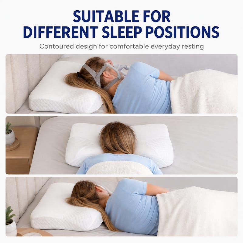 Clevinger CPAP Memory Foam Pillow for Side Sleepers with Side Cut-Outs 1pc
