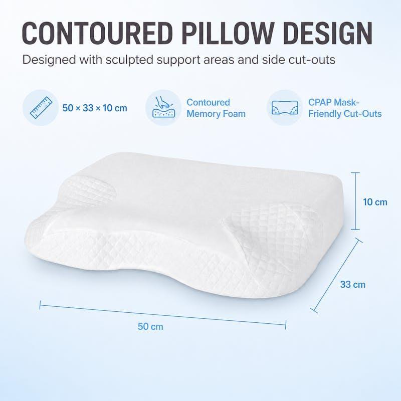 Clevinger CPAP Memory Foam Pillow for Side Sleepers with Side Cut-Outs 1pc