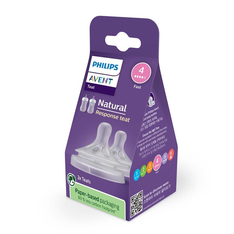 Avent Natural Response Teats 3 month+ Flow 4 2 Pack