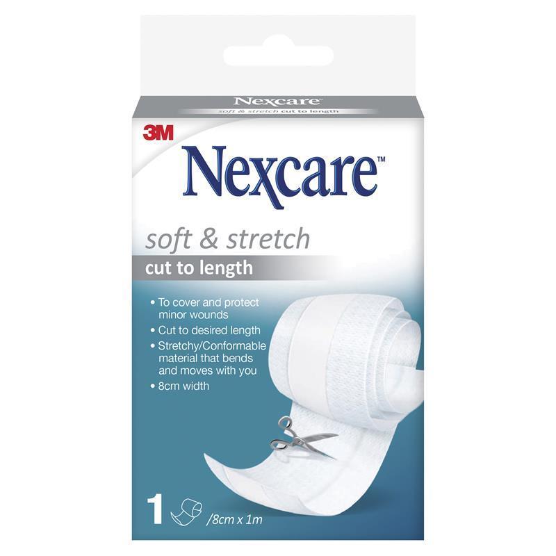 Nexcare Soft and Stretch Cut to Length 8cm x1m Roll