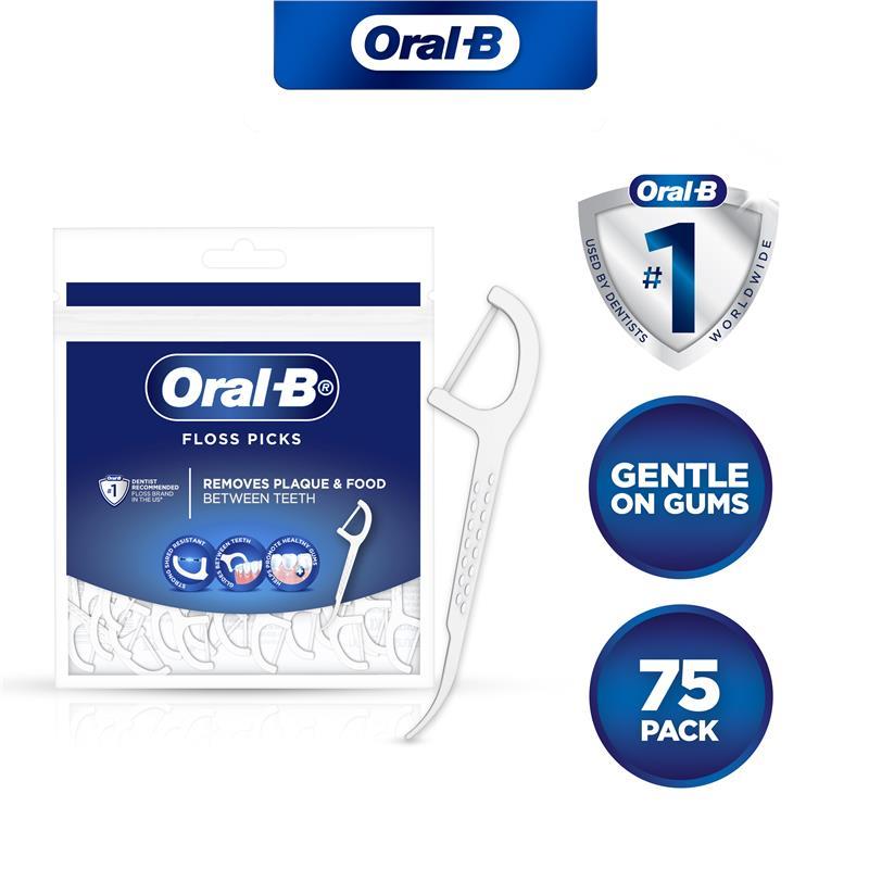 Oral B Floss Picks Non-flavoured 75 Pack