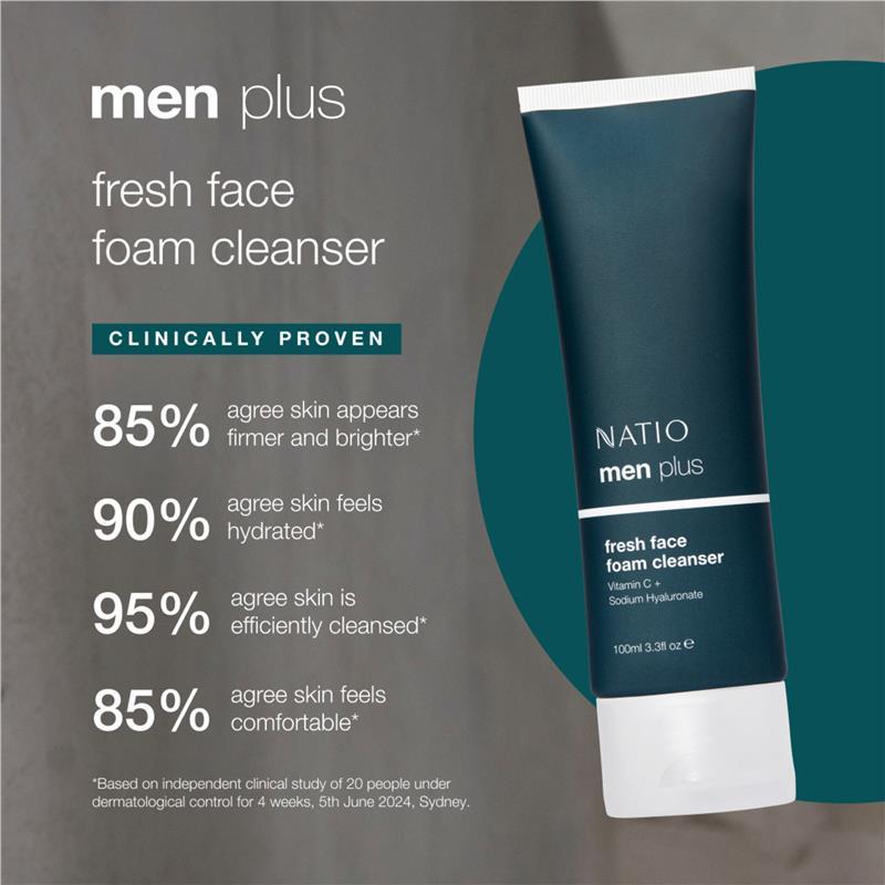 Natio Mens Plus Fresh Face Foam Cleanser 100ml