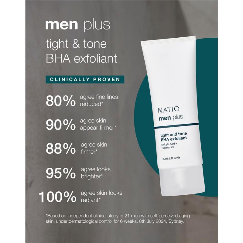 Natio Mens Plus Tight and Tone BHA Exfoliator 80ml
