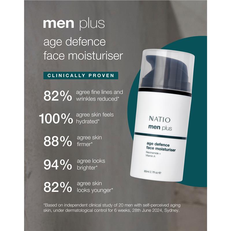 Natio Mens Plus Age Defence Face Moisturiser 80ml