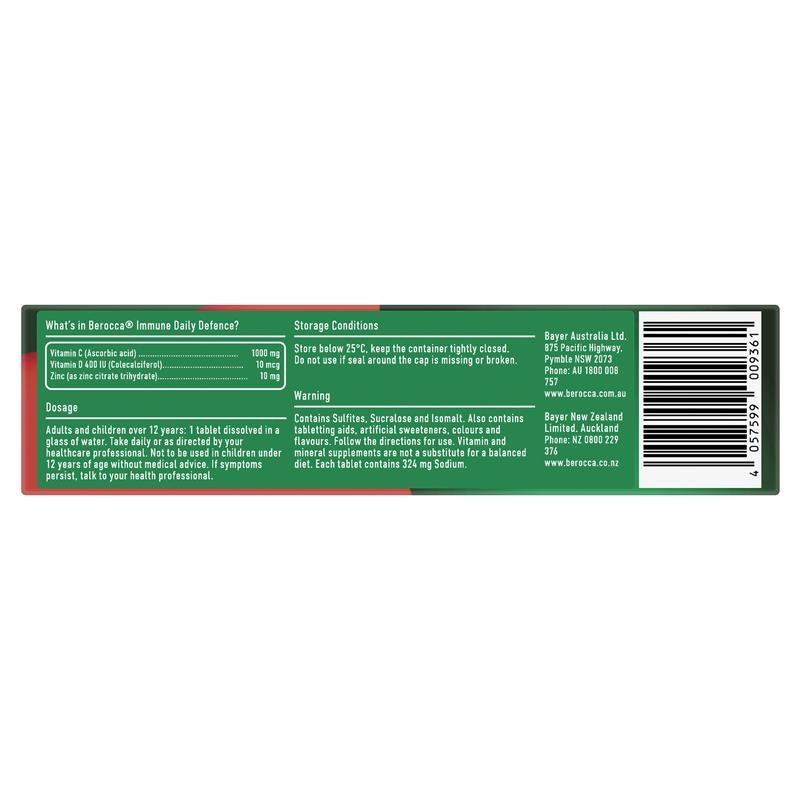 Berocca Immune Daily Defence Orange 30 Effervescent Tablets