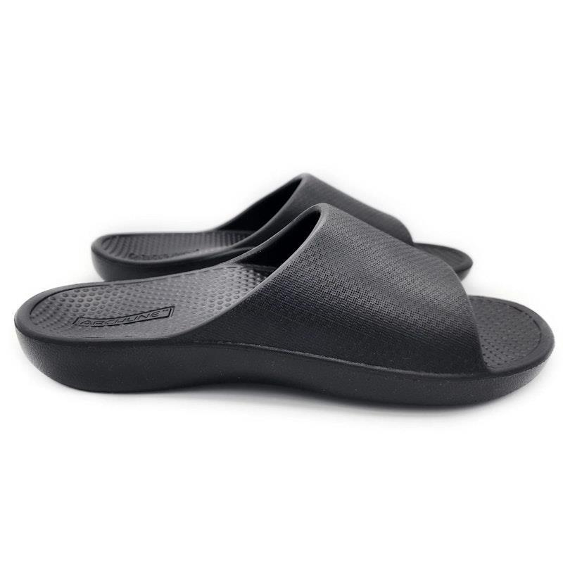 Archline Rebound Orthotic Slides Flip Flop Thongs Slip On Arch Support Black Euro 37