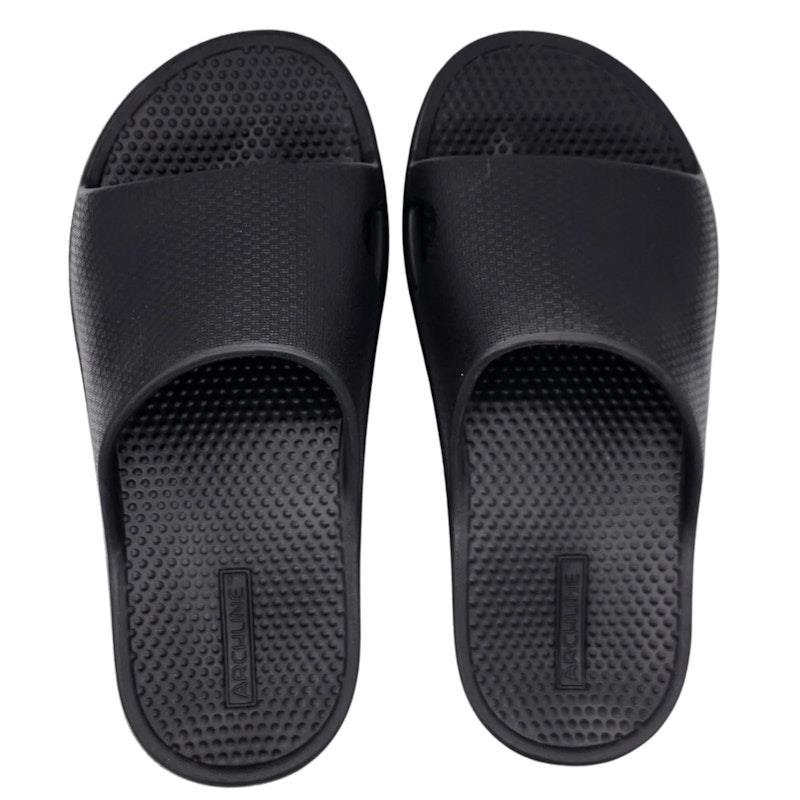 Archline Rebound Orthotic Slides Flip Flop Thongs Slip On Arch Support Black Euro 37
