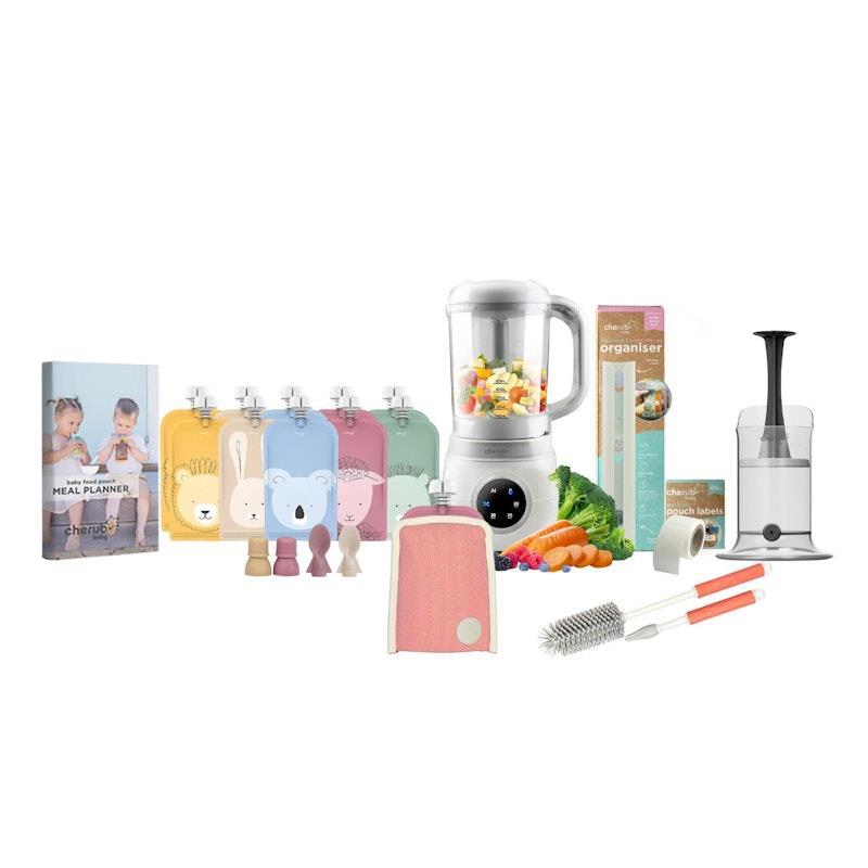 Cherub Baby Automatic Baby Food Maker Bundle - Dusty Rose & Sand Pack