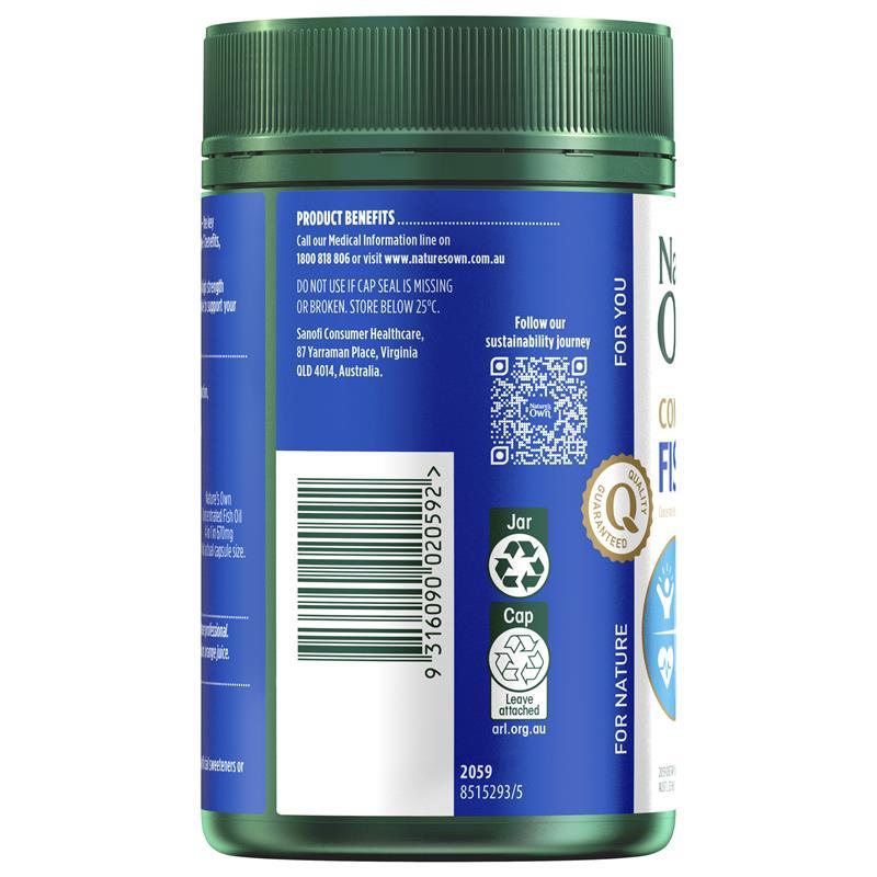 Nature's Own Concentrated Fish Oil 4 in 1 180 Capsules