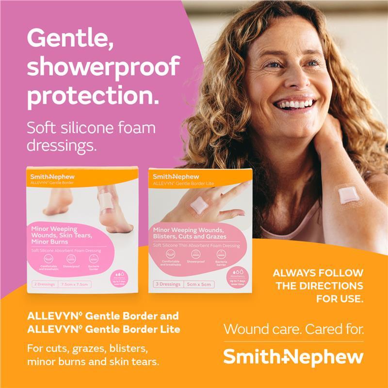 Allevyn Gentle Border Lite 12.5cm x 5.5cm Single Dressing