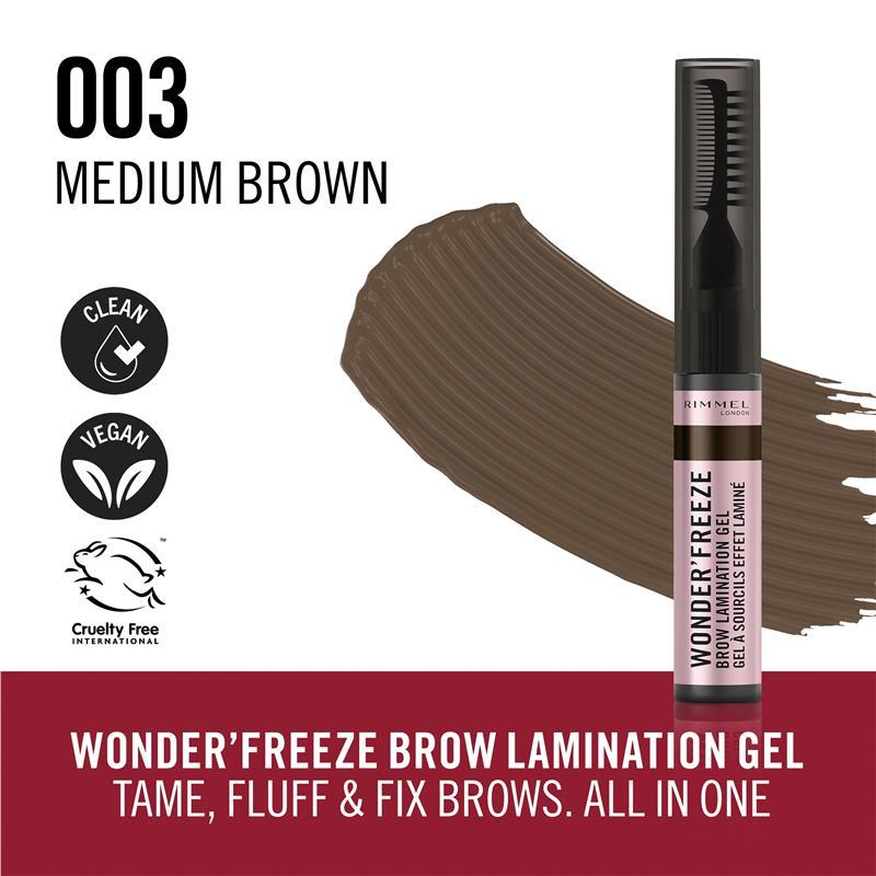 Rimmel Wonder Freeze Brow Lamination Gel 003 Soft Brown