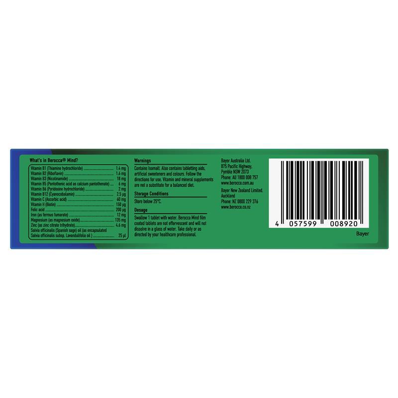 Berocca Mind with Sage 30 Film Coated Tablets