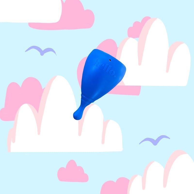 Hello Period High Cervix Cup Bright Blue MED