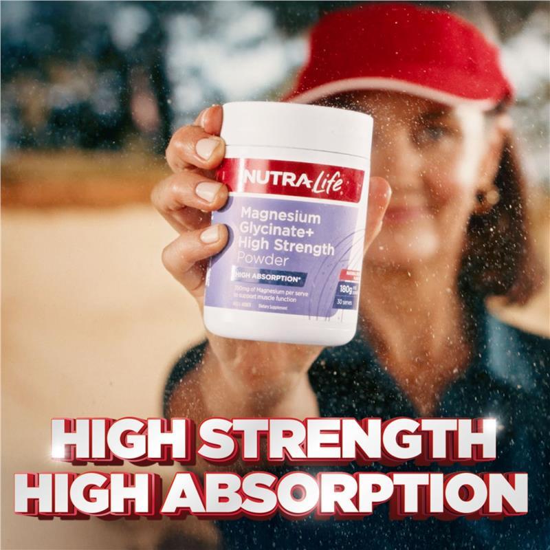 Nutra-Life Magnesium Glycinate+ High Strength Powder Berry 180g