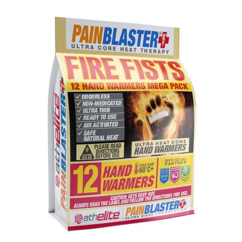 Pain Blaster Fire Fists 12 Hand Warmers Mega Pack By Athelite Exclusive Size