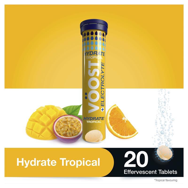 Voost Hydrate Tropical Effervescent Tablets 20 Pack