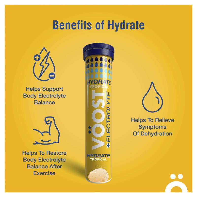 Voost Hydrate Tropical Effervescent Tablets 20 Pack