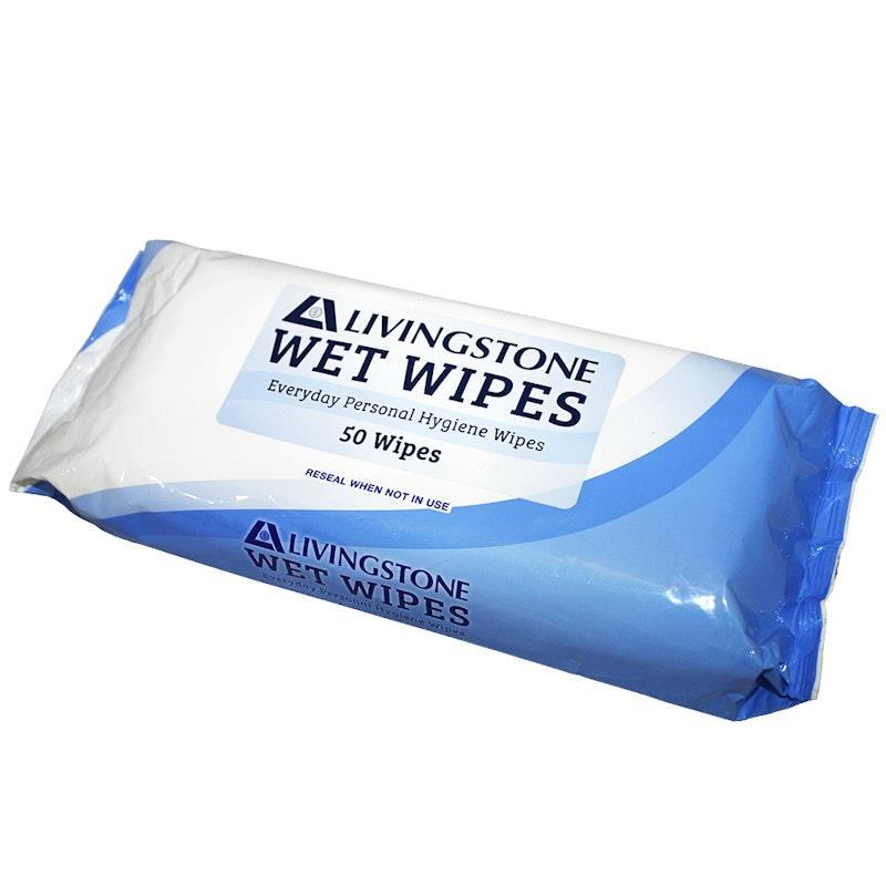 Livingstone Adult Wet Cleansing Alcohol Free 50 Wipes Per Pack 12Pack