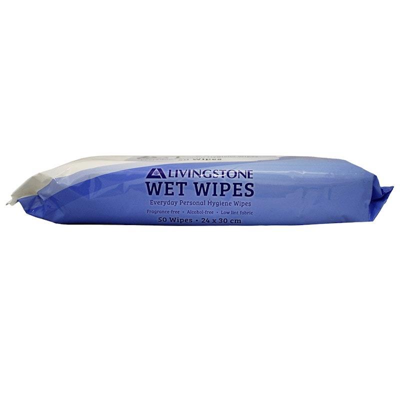 Livingstone Adult Wet Cleansing Alcohol Free 50 Wipes Per Pack 12Pack