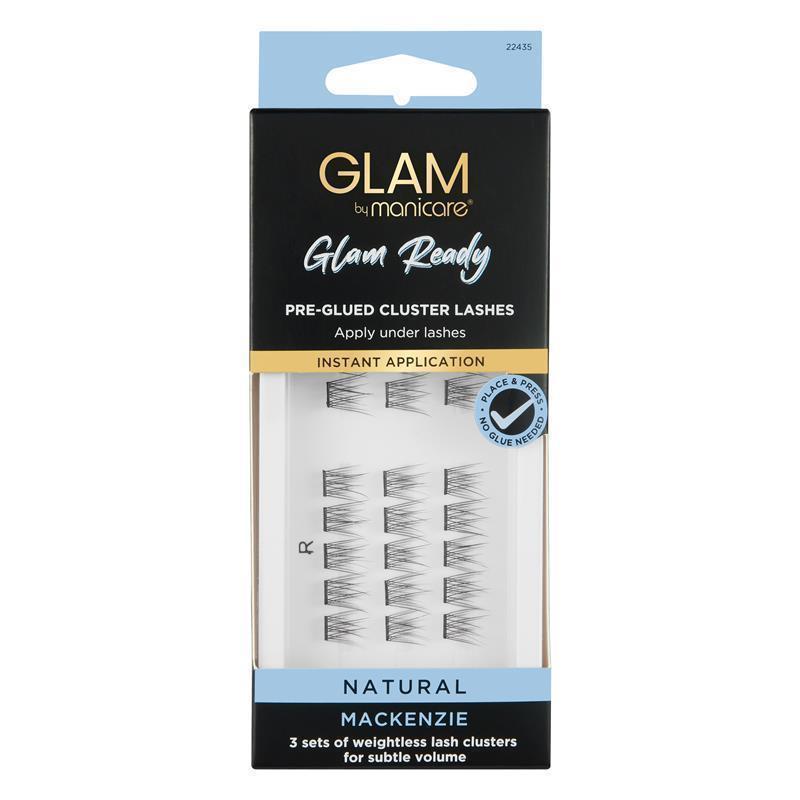 Glam By Manicare Glam Ready Pre-Glued Mackenzie Cluster Lashes Natural