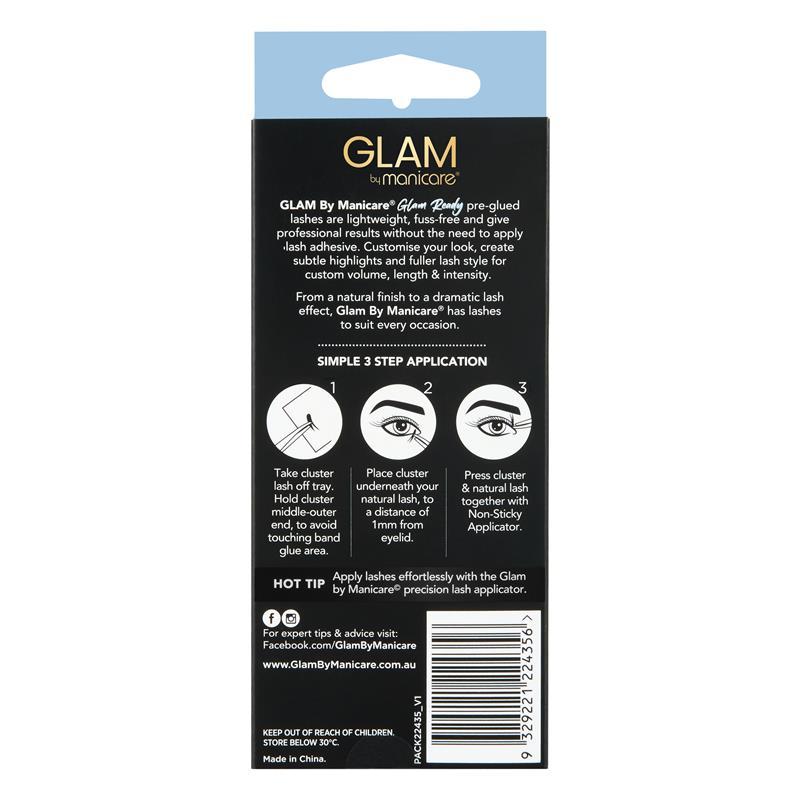 Glam By Manicare Glam Ready Pre-Glued Mackenzie Cluster Lashes Natural