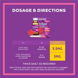 Buy Telfast Kids Oral Liquid 150ml online at Chemist Warehouse