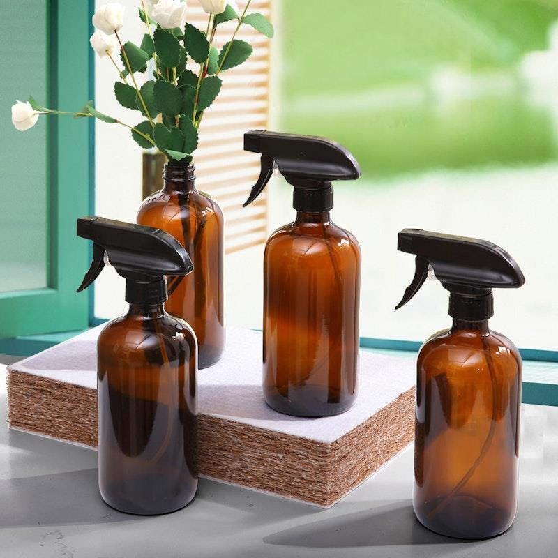 Traderight 6x 500ml Amber Glass Spray Bottles Trigger Water Sprayer Aromatherapy Dispenser Bundle