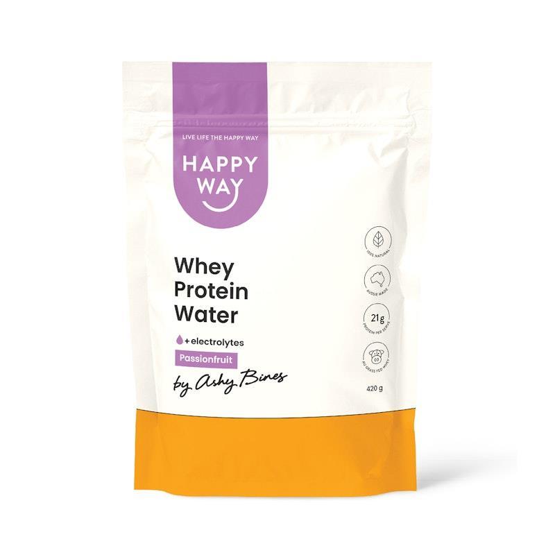 Happy Way Ashy Bines Passionfruit Whey Protein Water Powder 420g