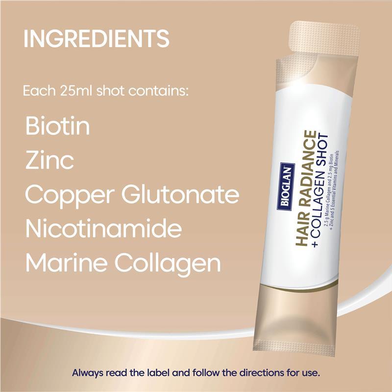 Bioglan Hair Radiance + Collagen Shots 25ml x15