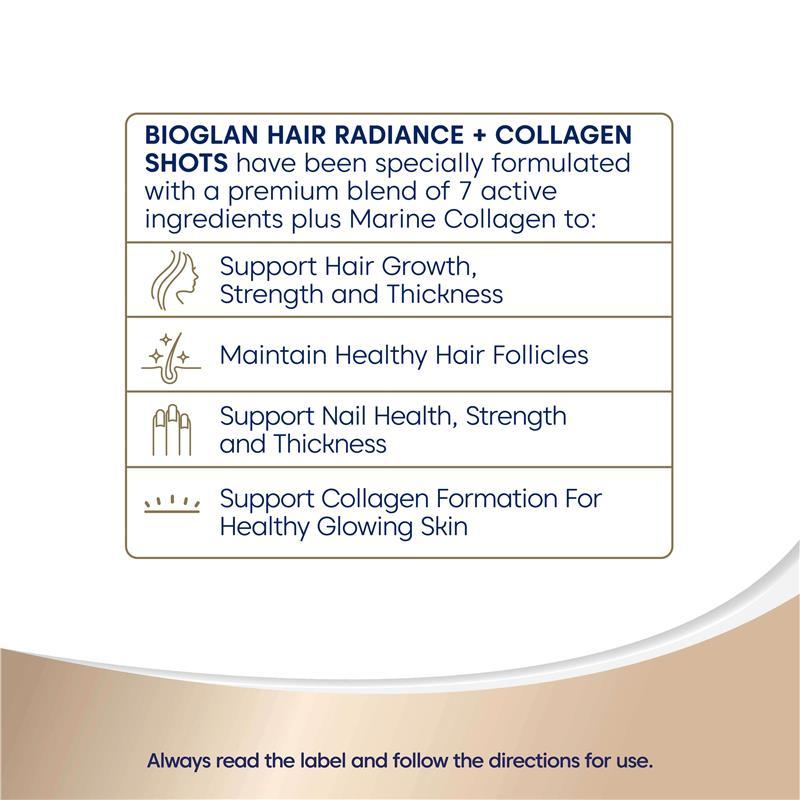 Bioglan Hair Radiance + Collagen Shots 25ml x15