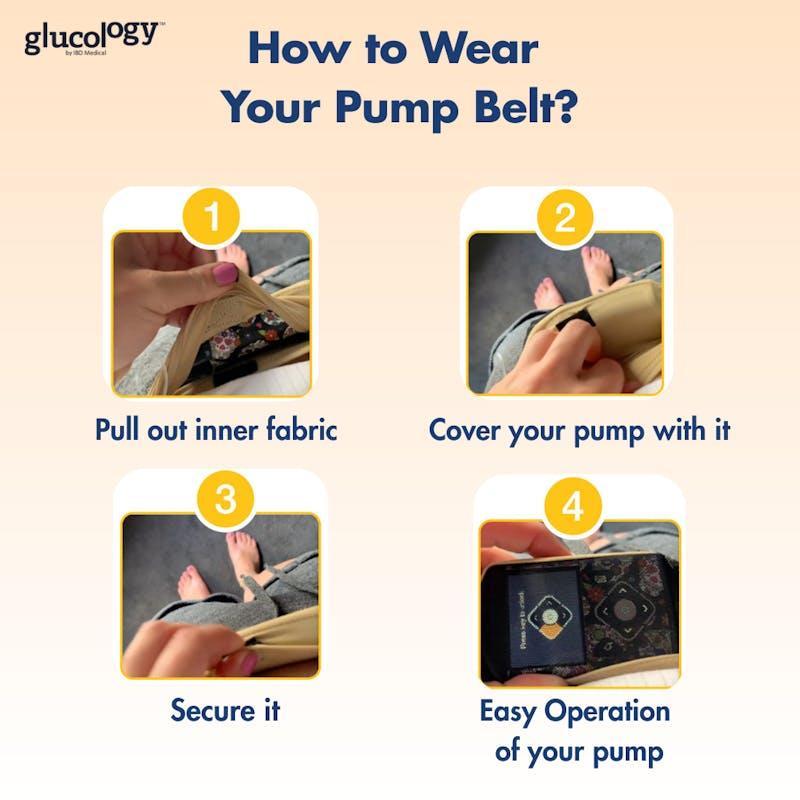 Glucology Insulin Pump Belt XL, Beige
